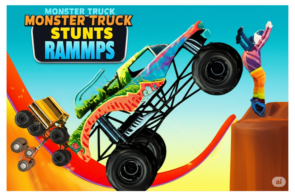 Monster truck stunts mega ramps